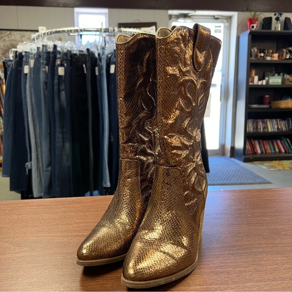 Michael by Michael Shannon metallic boots 8 WC - Picture 3 of 13